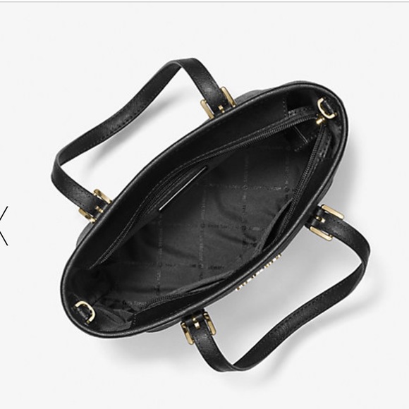 MICHAEL KORS 
Jet Set Travel Extra-Small Logo Top-Zip Tote Bag
Black 
NWT - Picture 2 of 16